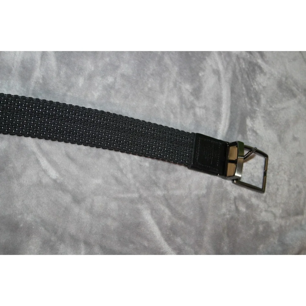 TOMMY BAHAMA XL Reversible Brown Black Braided Stretch w/Leather Trim Belt Men's
